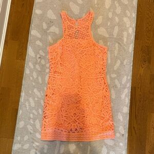 Lilly Pulitzer Coral Crochet Mini Dress